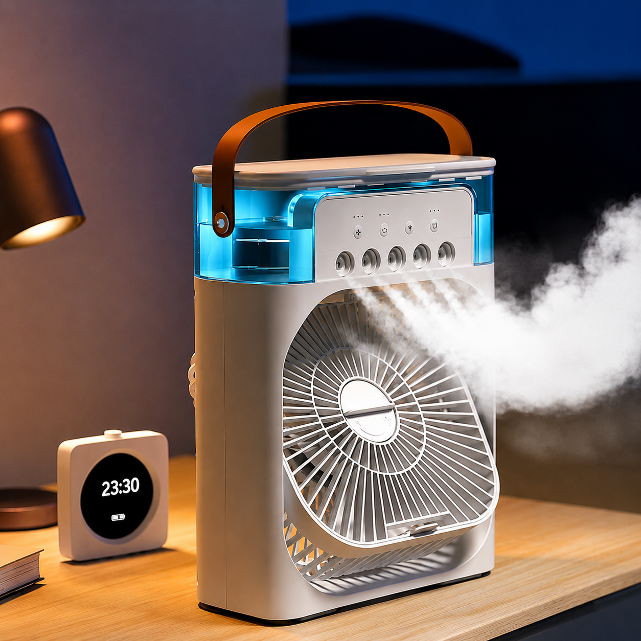 Portable Air Conditioner Fan  with 7 Colors LED Lights.