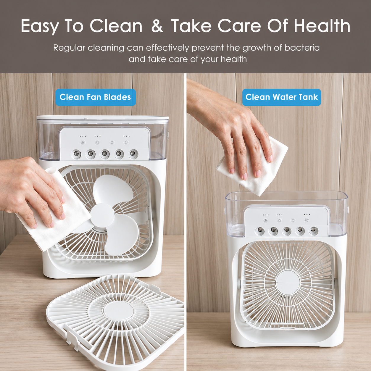 Portable Air Conditioner Fan  with 7 Colors LED Lights.